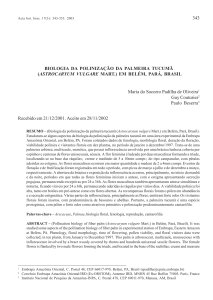 Biologia da polinização da palmeira tucumã