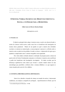 o sistema verbal escrito e seu desenvolvimento na escola: um olhar