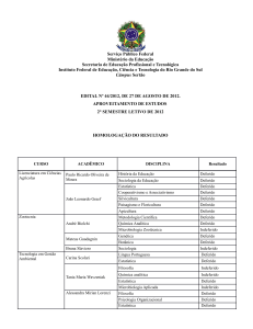 Homologação do resultado do edital de aproveitamento de estudos