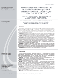 Artigo Original PercePções dos Pacientes de um hosPital de ensino