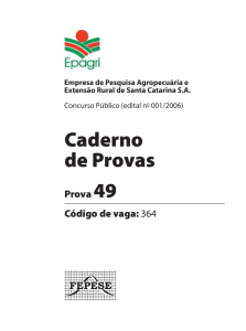 Caderno de Provas - Concurso Público EPAGRI