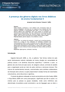 A presença dos gêneros digitais nos livros didáticos do