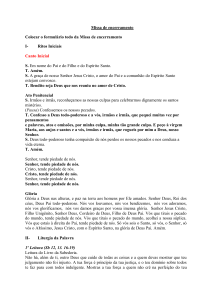 Missa de encerramento Colocar o formulário todo da Missa de