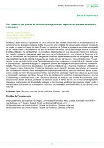 Seção: Etnobotânica Uso potencial das plantas da Amazônia