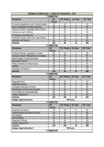 DESENHO CURRICULAR – CURSO DE GEOGRAFIA