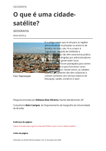 O que é uma cidade-satélite?