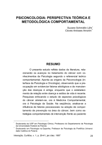 psiconcologia: perspectiva teórica e metodológica comportamental