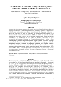 ESPAÇO DE DIÁLOGOS SOBRE ALIMENTAÇÃO ADEQUADA E