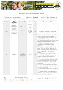 Sistemáticas de trabalho