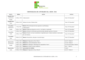 CRONOGRAMA DE ATIVIDADES SIA e SEEM
