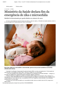Ministério da Saúde declara fim da emergência de zika