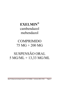 EXELMIN cambendazol mebendazol COMPRIMIDO 75 MG + 200