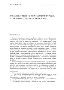 Mudança de regime e política externa: Portugal, a Indonésia e o