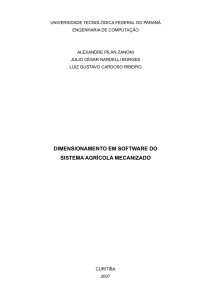 dimensionamento em software do sistema agrícola mecanizado