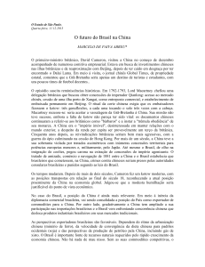 O futuro do Brasil na China - Departamento de Economia PUC-Rio
