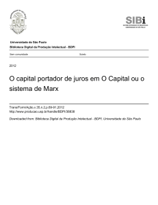 O capital portador de juros em O Capital ou o sistema