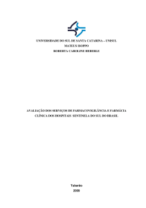 avaliação dos serviços de farmacovigilância e farmácia