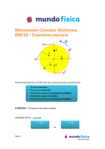 Movimento Circular Uniforme (MCU) – Conceitos iniciais