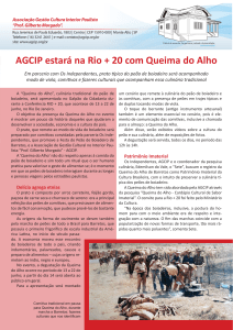 AGCIP estará na Rio + 20 com Queima do Alho