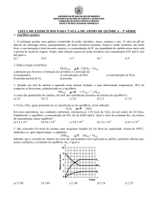 lista de exercícios para 3ªaula de apoio de química