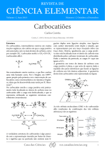 Carbocatiões - Faculdade de Ciências