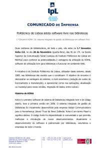 comunicado - Instituto Politécnico de Lisboa