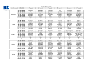 Horário Matutino/2015 Dia / Semana HORÁRIO 6º ano A 6º ano B 7º