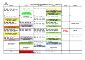 PLANTÕES – ( JULHO E AGOSTO - 2013)