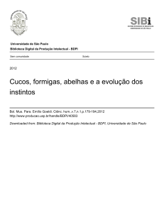 Cucos, formigas, abelhas e a evolução dos instintos