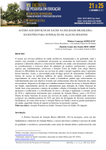 Acesso aos Serviços de Saúde na realidade Brasileira: sugestões