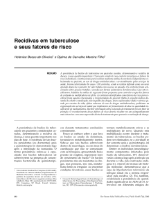 Recidivas em tuberculose e seus fatores de risco