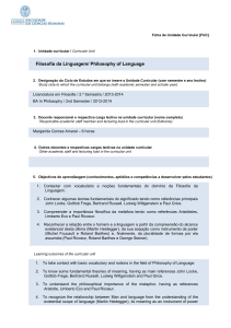 Filosofia da Linguagem/ Philosophy of Language - FCH-UCP