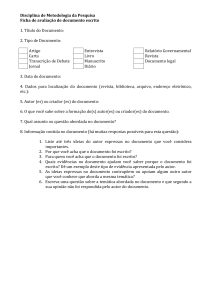 Formulário para avaliação de documentos escritos