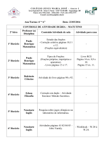 Data: 23/05/2016 CONTROLE DE ATIVIDADE DIÁRIA – MATUTINO