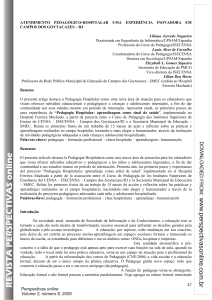 Atendimento pedaggico-hospitalar uma experincia inovadora em