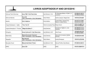 LIVROS ADOPTADOS 9º ANO 2015/2016