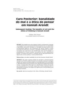 Cura Posterior: banalidade do mal e a ética do pensar em Hannah