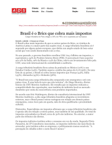 Brasil é o Brics que cobra mais impostos