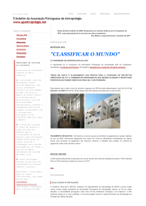 "CLASSIFICAR O MUNDO" - Associação Portuguesa de Antropologia