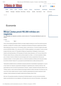 Economia Minas Láctea prevê R$ 200 mihões em