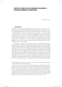 Política Pública de Economia Solidária e Desenvolvimento