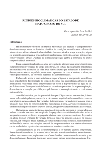 REGIÕES BIOCLIMÁTICAS DO ESTADO DE MATO GROSSO DO SUL