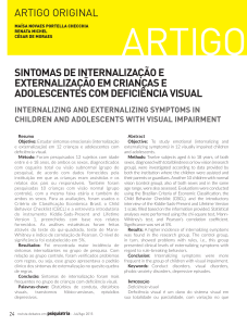 sintomas de internalização e externalização em crianças e