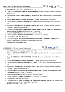 LIVROS 2015 - 6º Ano do Ensino Fundamental Arte: ARTE HOJE