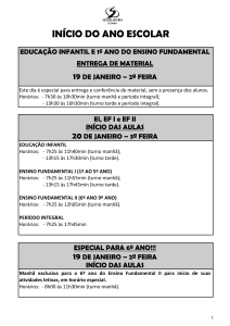 início do ano escolar