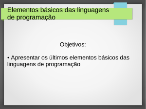 Elementos básicos das linguagens de programação