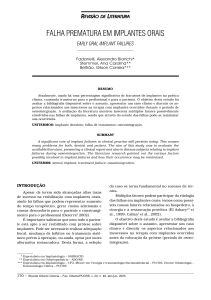 FALHA PREMATURA EM IMPLANTES ORAIS