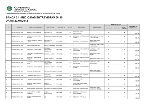 BANCA 01 - INICIO DAS ENTREVISTAS 08:30 DATA: 23/04/2012
