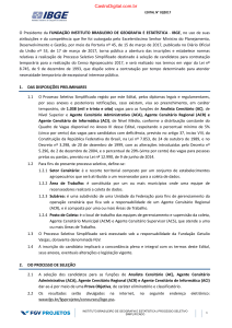 Edital 01/2017 Seletivo IBGE Censo Agropecuário