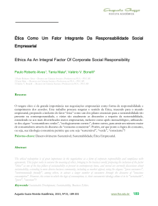 Ética Como Um Fator Integrante Da Responsabilidade Social